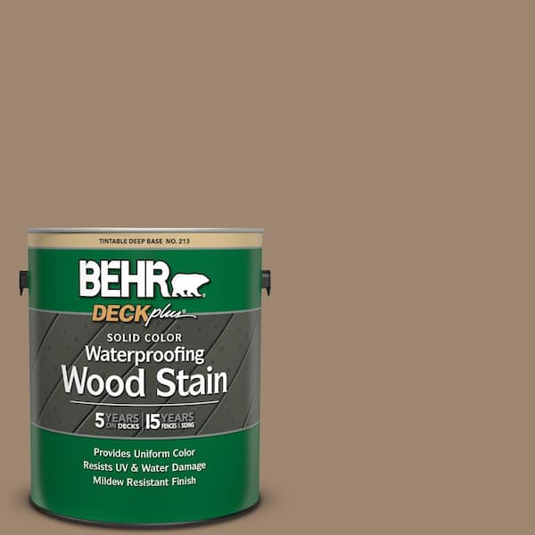 BEHR DECKplus 1 gal. #700D-5 Toffee Crunch Solid Color Waterproofing Exterior Wood Stain