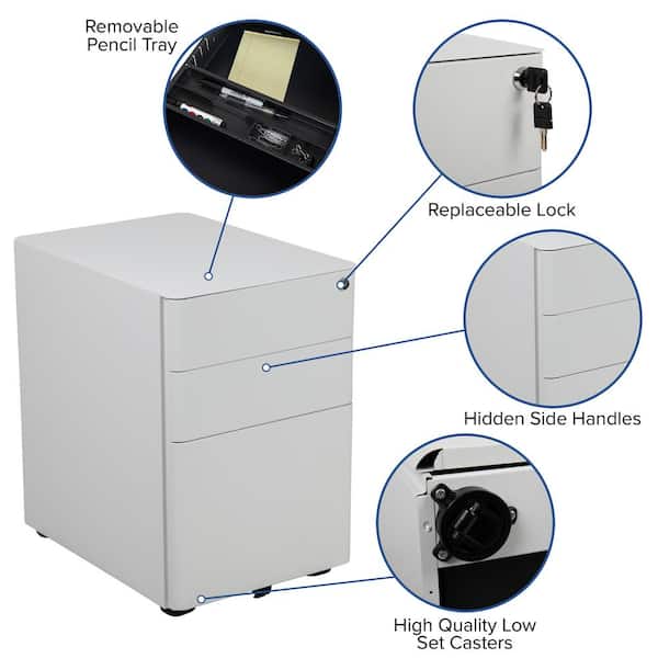 White Vertical File Cabinet