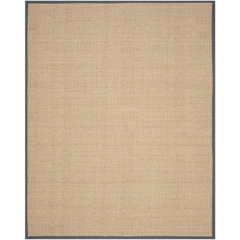 SAFAVIEH Natural Fiber Arbor Border Area Rug  Natural/Dark Grey  9  x 12