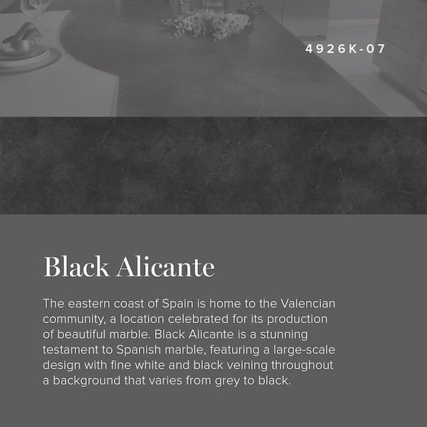 Wilsonart 4 ft. x 12 ft. Laminate Sheet in Black Alicante with