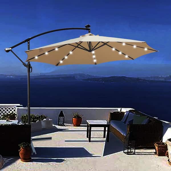 3 tier patio umbrella 11 ft 3 Tiers Patio Umbrella Outdoor Table Umbrella Dark Gray / 9FT