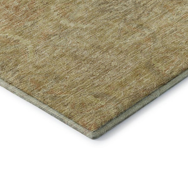 Mayfield Premium Machine Washable Abstract AMF1082 Wheat 3 ft. x 5 ft. Area Rug