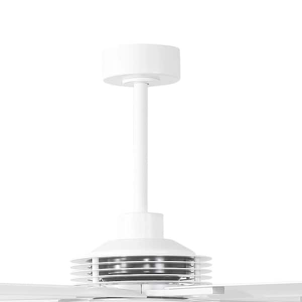 Parrot Uncle 84 in. Indoor Industrial Matte White 7-Blade Downrod