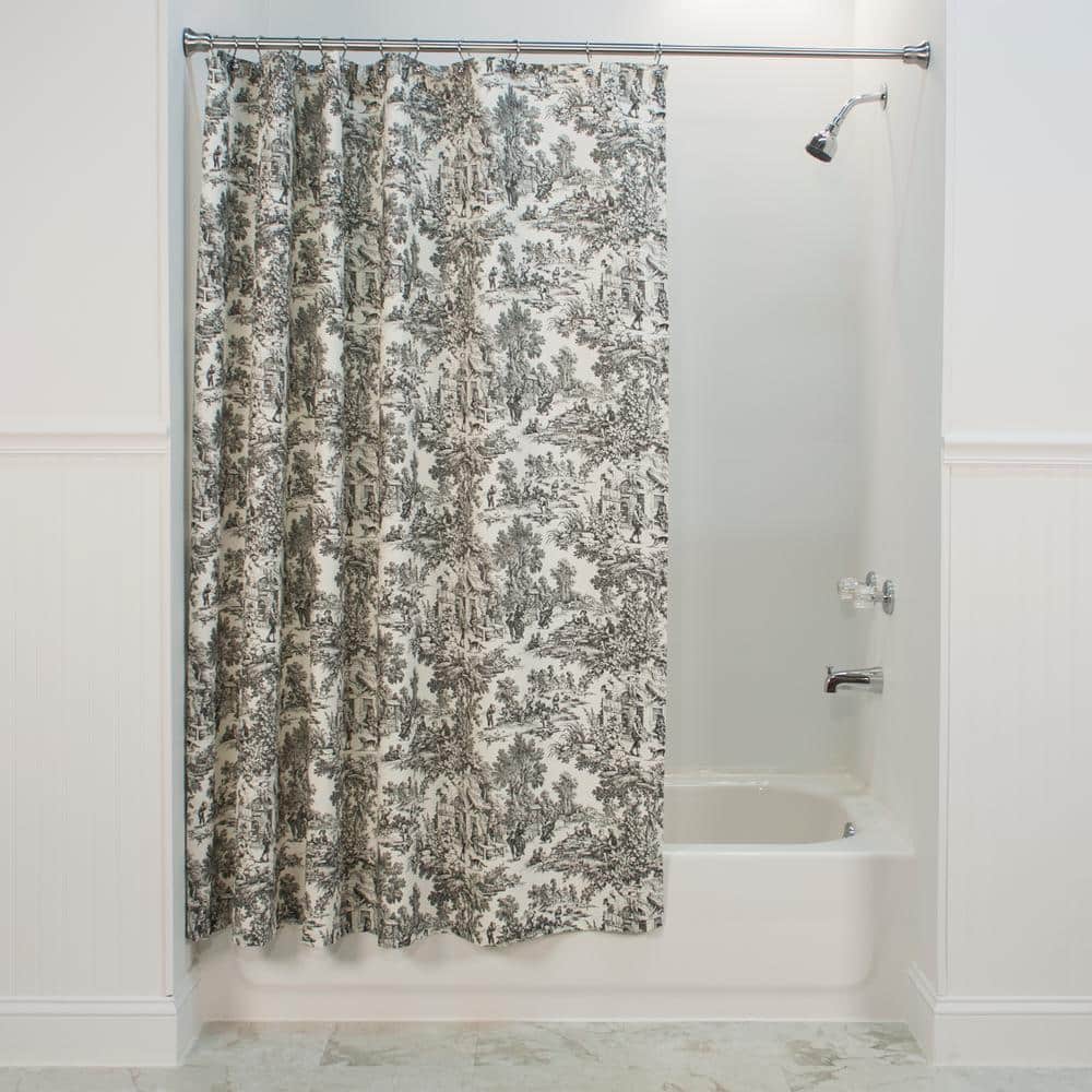 Victoria Park Toile Bathroom Shower Curtain French Country Black 799944 for sale online 