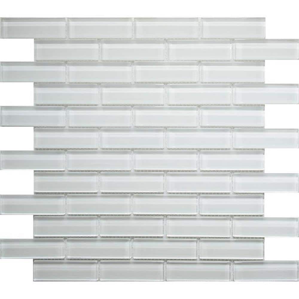 Apollo 11.9" White Glossy Glass Mosaic Tile for Walls and Floors