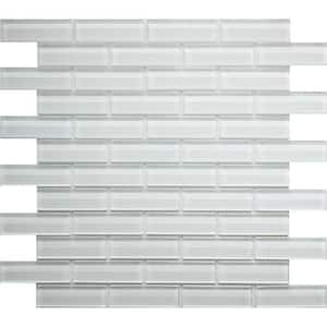 Ice White 11.9 in. x 11.9 in. Polished Glass Mosaic Tile (4.92 sq. ft./Case)