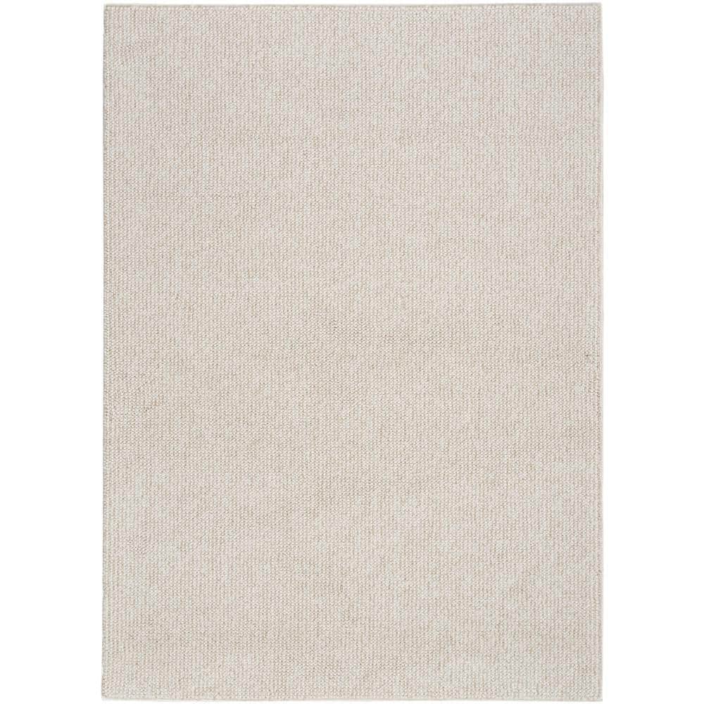 Ivory Beige 9' x 12' Rectangular Synthetic Area Rug