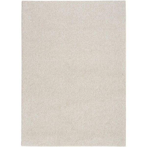 Textured Home Ivory Beige 9 ft. x 12 ft. All-over design Contemporary Area Rug