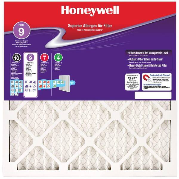 Honeywell 11-1/2  x 21-1/2  x 1  Superior Allergen Pleated FPR 9 Air Filter