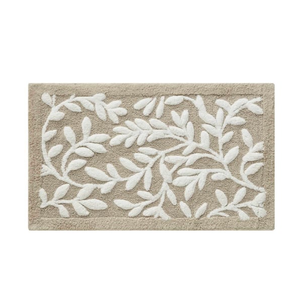 Madison Park Belle 21 in. x 34 in. Taupe Cotton Tufted Bath Rug