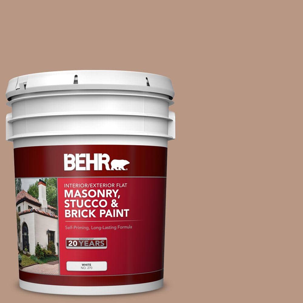 5 gal. #250F-4 Stone Brown Flat Interior/Exterior Masonry, Stucco and Brick