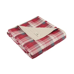 Tasha Red Quilted Throw Blanket