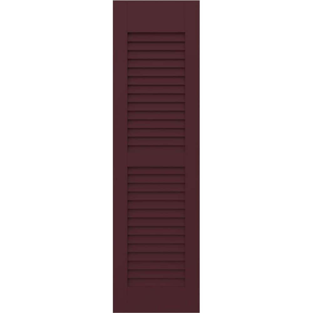 15 in. W x 51 in. H Americraft 2 Equal Louver Exterior Real Wood Shutters (Per Pair), Wine Red price history on PriceWatchPro