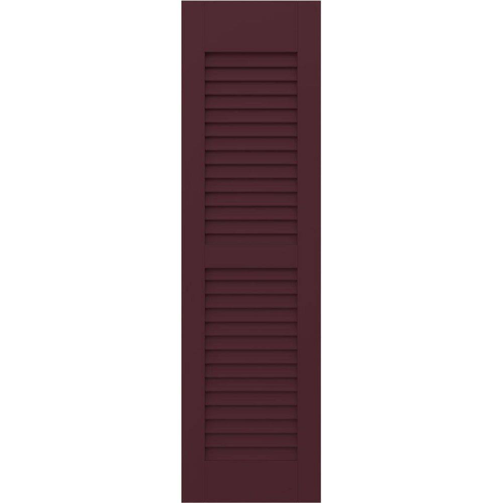 15 in. W x 71 in. H Americraft 2 Equal Louver Exterior Real Wood Shutters Pair in Wine Red price history on PriceWatchPro