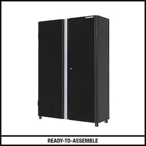 Ready-to-Assemble 24-Gauge Steel Freestanding Garage Cabinet in Black (48 in. W x 72 in. H x 18.3 in. D)