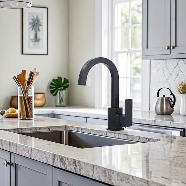 Single-Handle Kitchen Bar Faucet in Matte Black
