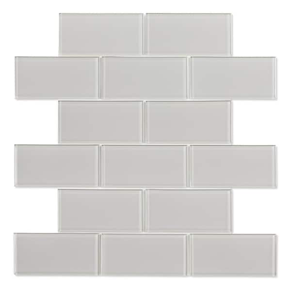 SpeedTiles Shiraz Light Gray 11.73 in. x 11.73 in. x 5mm Glass Peel and Stick Wall Mosaic Tile (0.96 sq. ft./Each)