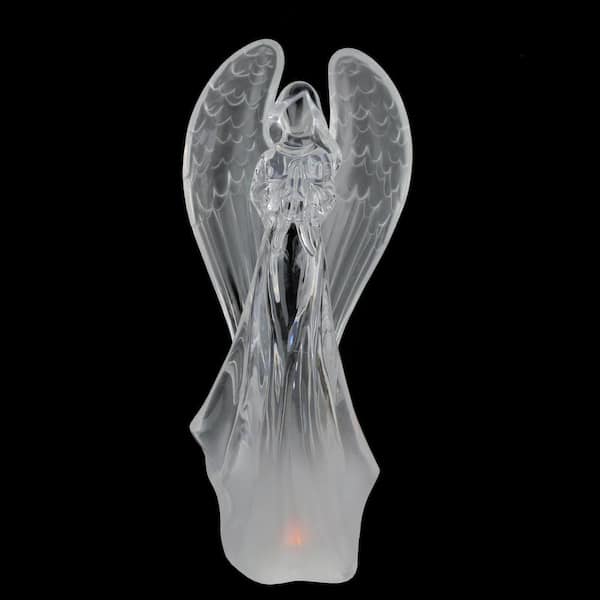 LED Color Changing Praying Angel Statue with Large Color Changing LED Wings THE NIFTY NOOK Lighted Angel Figurine Frosted
