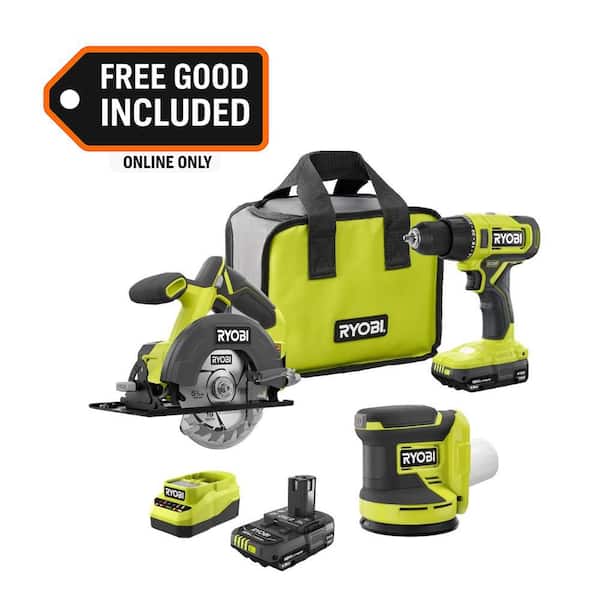 ONE+ 18V Cordless 2-Tool Combo Kit w/ Drill/Driver, Circular Saw, (2) 1.5 Ah Batteries, Charger, & FREE Sander