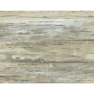 Cyprus Plank Metallic Greige and Taupe Faux Paper Strippable Roll (Covers 60.75 sq. ft.)