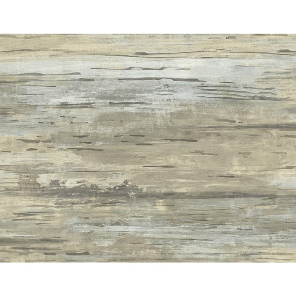 Seabrook Designs Cyprus Plank Metallic Greige and Taupe Faux Paper Strippable Roll (Covers 60.75 sq. ft.)