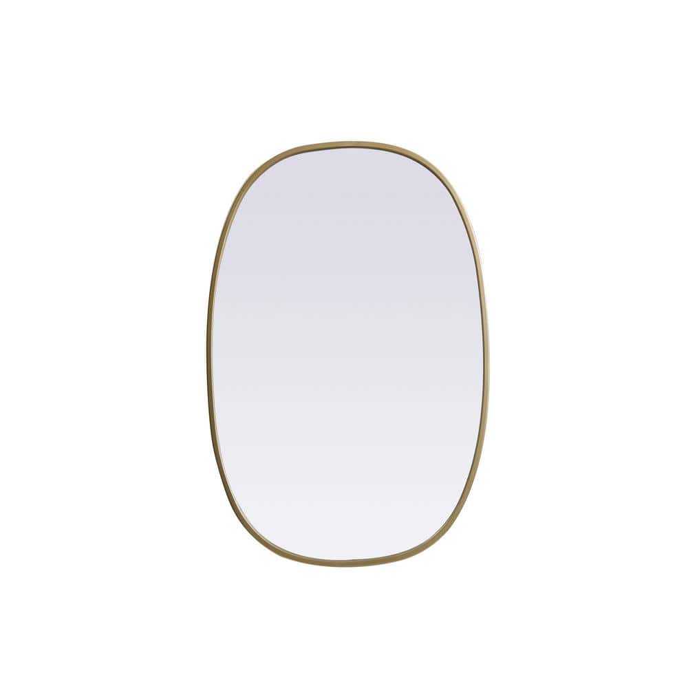 Brass Oval Full Length Metal Frame Bathroom Mirror