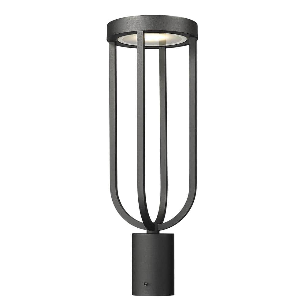 Leland 21 in. 1-Light Sand Black Aluminum Hardwired Outdoor Marine Grade Po