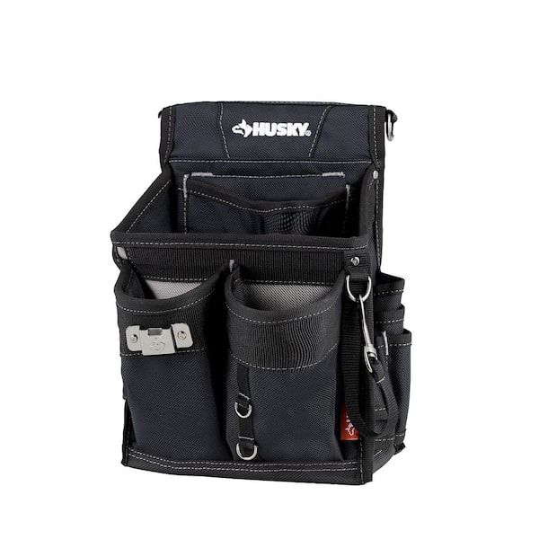 Husky - Electrician's Tool Belt Pouch with Tape Measure Holder
