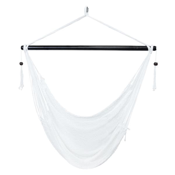 Extra Large Polyester Rope Hammock Chair-White