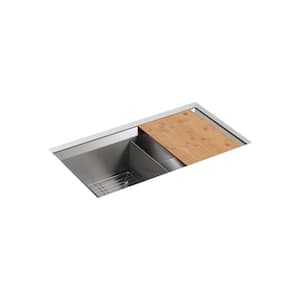 Poise 33 in. Undermount Double Bowl Stainless Steel Kitchen Sink