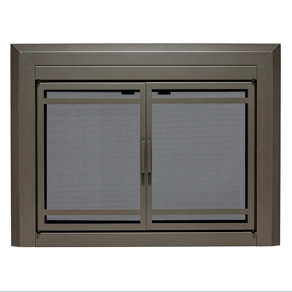 Small Kendall Gunmetal Cabinet-style Fireplace Doors with Smoke Tempered Glass price history on PriceWatchPro