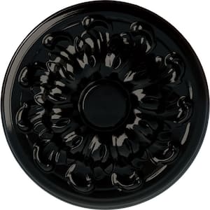 7-7/8 in. x 1-1/2 in. Millin Polyurethane Ceiling Medallion (Fits Canopies upto 2 in.), Black Pearl