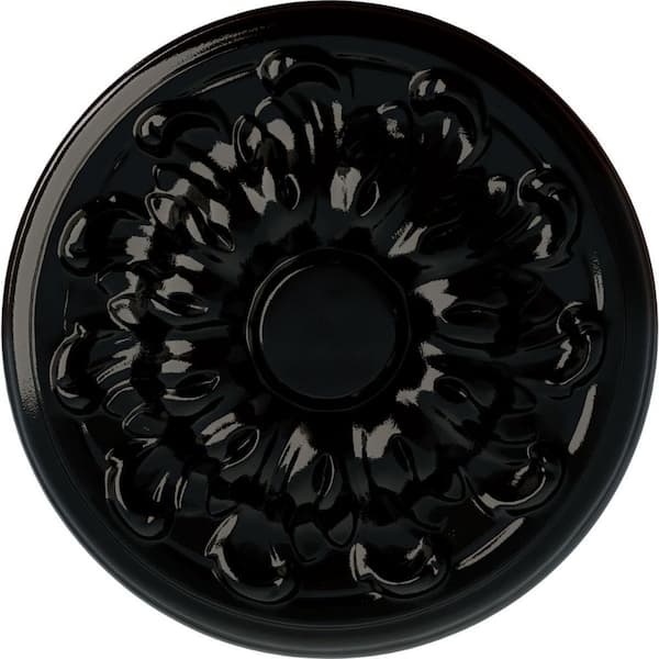 Ekena Millwork 7-7/8 in. x 1-1/2 in. Millin Polyurethane Ceiling Medallion (Fits Canopies upto 2 in.), Black Pearl