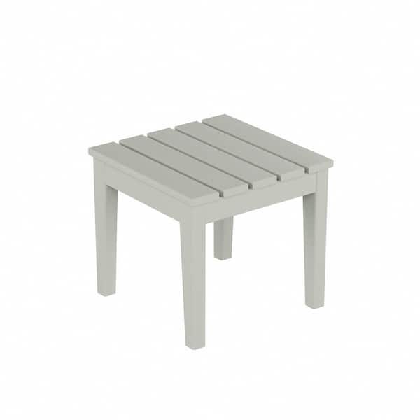 WESTIN OUTDOOR Shoreside Sand Square HDPE Plastic 18 in. Modern Outdoor Side Table