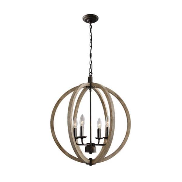 INNOBULE 4-Light Black Chandelier