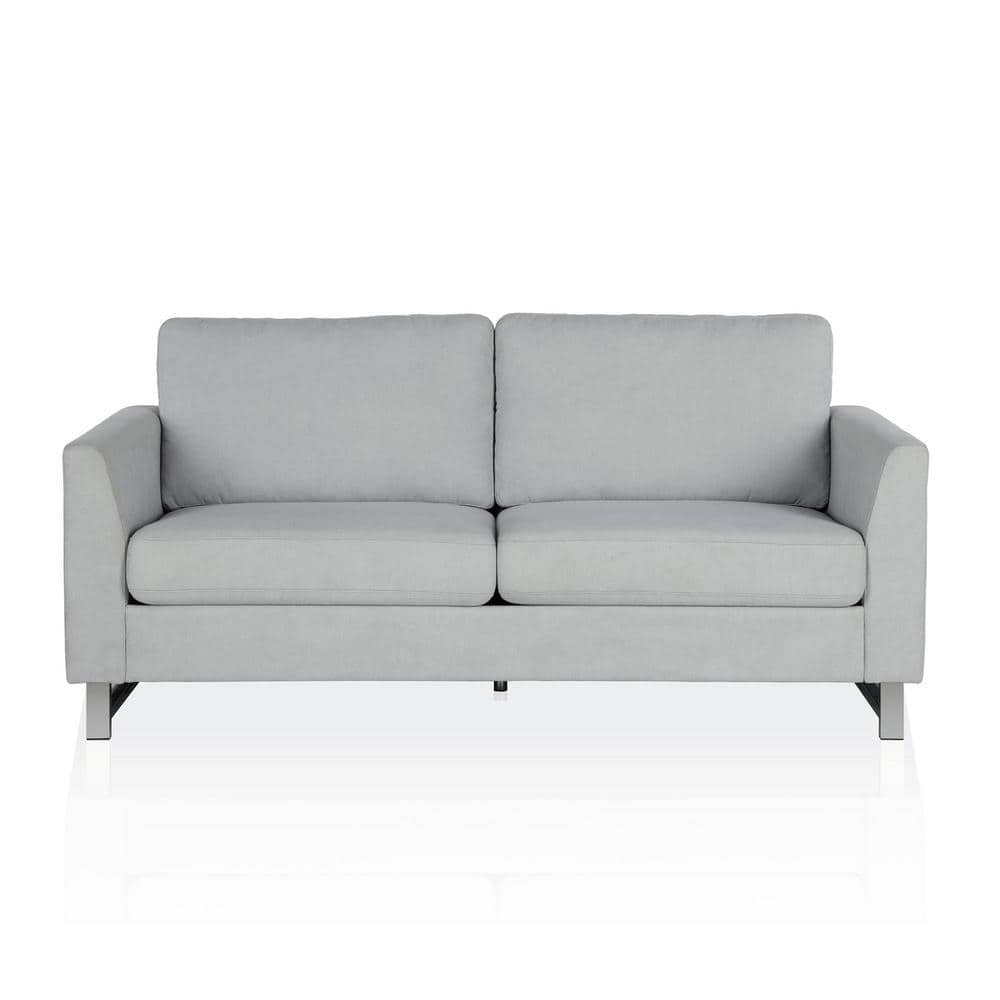 CosmoLiving by Cosmopolitan Dante 73 in. Light Gray Linen 3-Seater