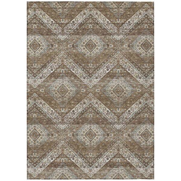 Chantille Machine Washable Indoor/Outdoor Abstract ACN2699 Brown 10 ft. x 14 ft. Area Rug