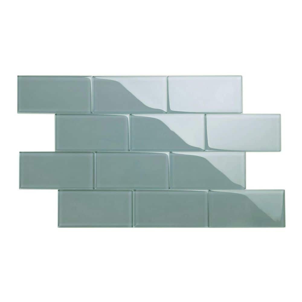 Slate 3 in. x 6 in. x 8 mm Glass Subway Wall Tile (5 sq. ft./case) price history on PriceWatchPro