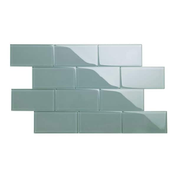 Giorbello Slate 3 in. x 6 in. x 8 mm Glass Subway Wall Tile (5 sq. ft./case)