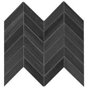 Water Color Graphite 12 in. x 15 in. x 10 mm Matte Porcelain Mosaic Tile (5.2 sq. ft. / case)
