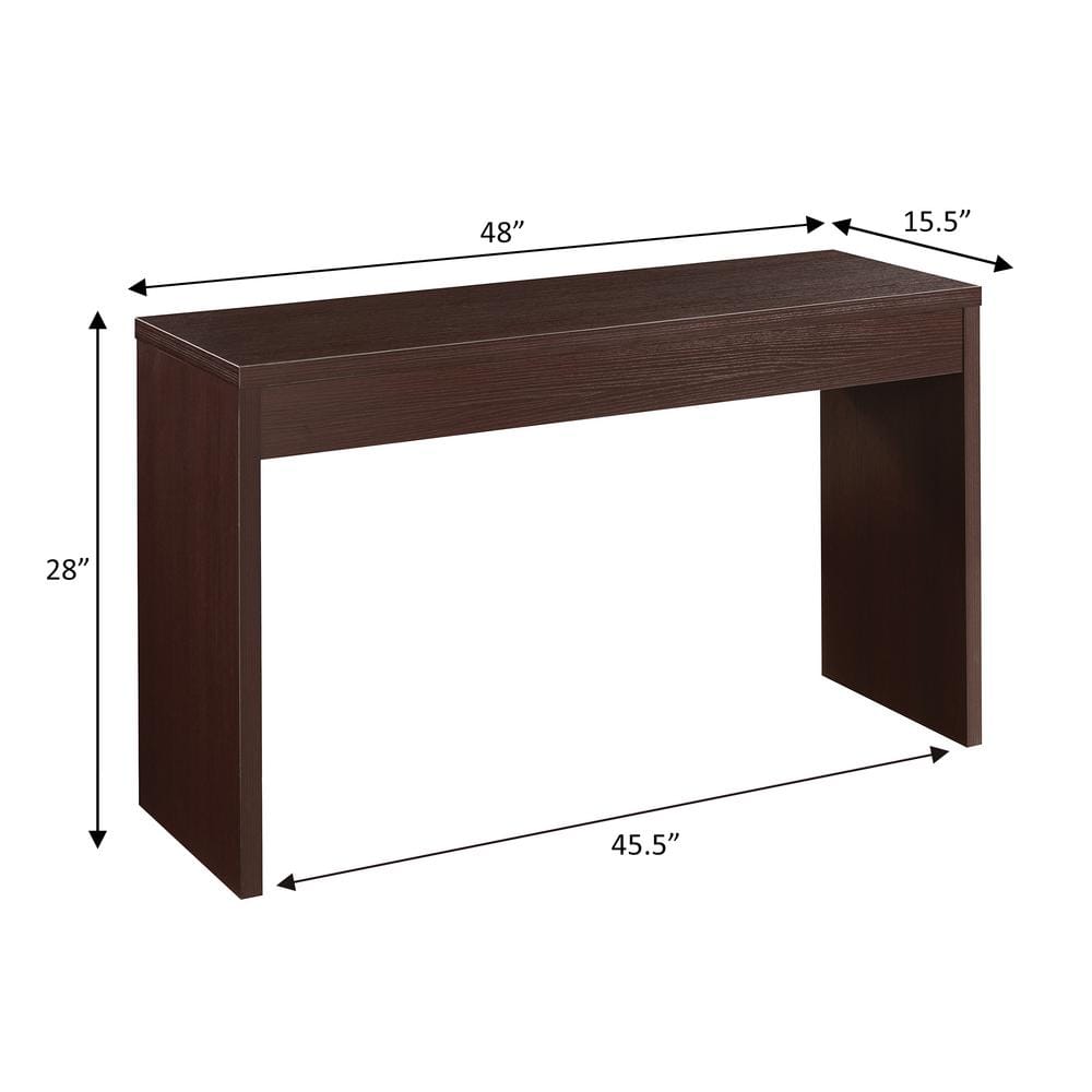Espresso Wood and Metal Hall Console Table