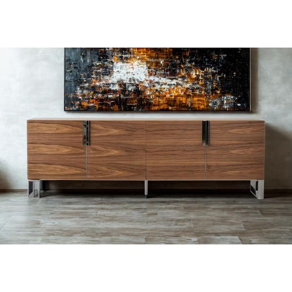 MR MODREST Gilroy Walnut Veneer 94.5 in. Buffet