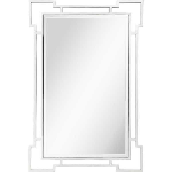 HomeRoots 28 in. W x 42 in. H Silver Accent Wood Mirror