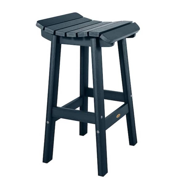 Highwood Summit Square Federal Blue Recycled Plastic Bar Height Outdoor Bar Stool