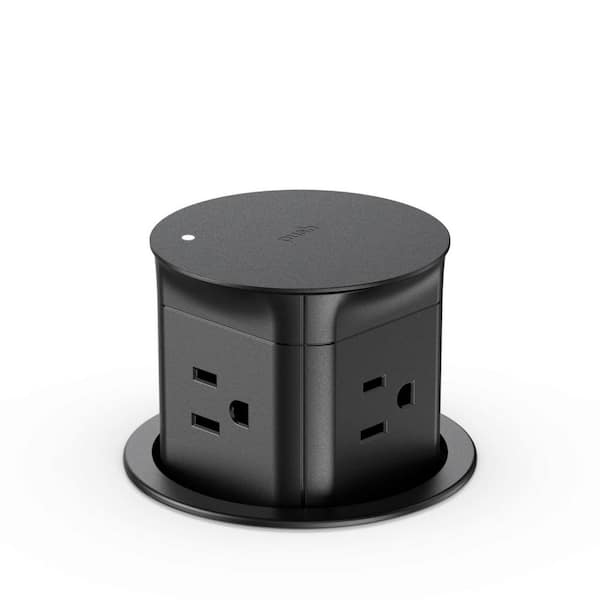Pop Up Outlet Station Splash Resistant 15-Amp Duplex Receptacle with 4-Grounded AC Outlets for Kitchen Countertops