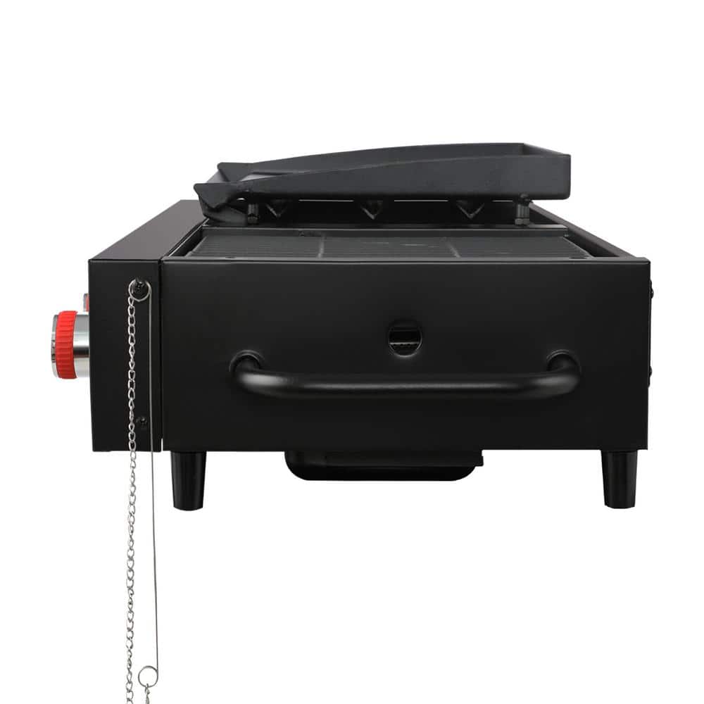 4-Burner Portable Propane Tailgater Grill Griddle Combo in Black - 2