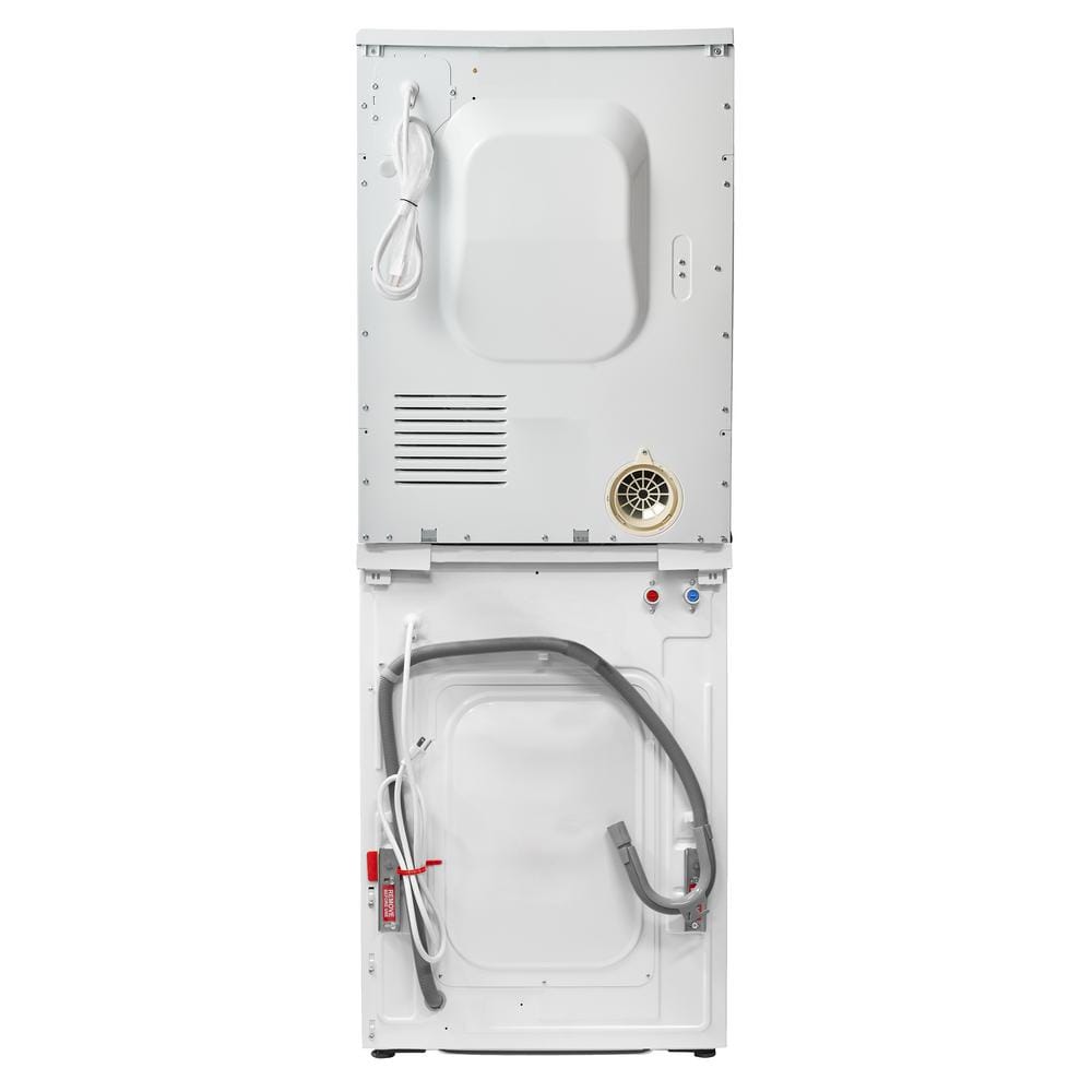 Compact White Electric Stacking Washer and Dryer Set