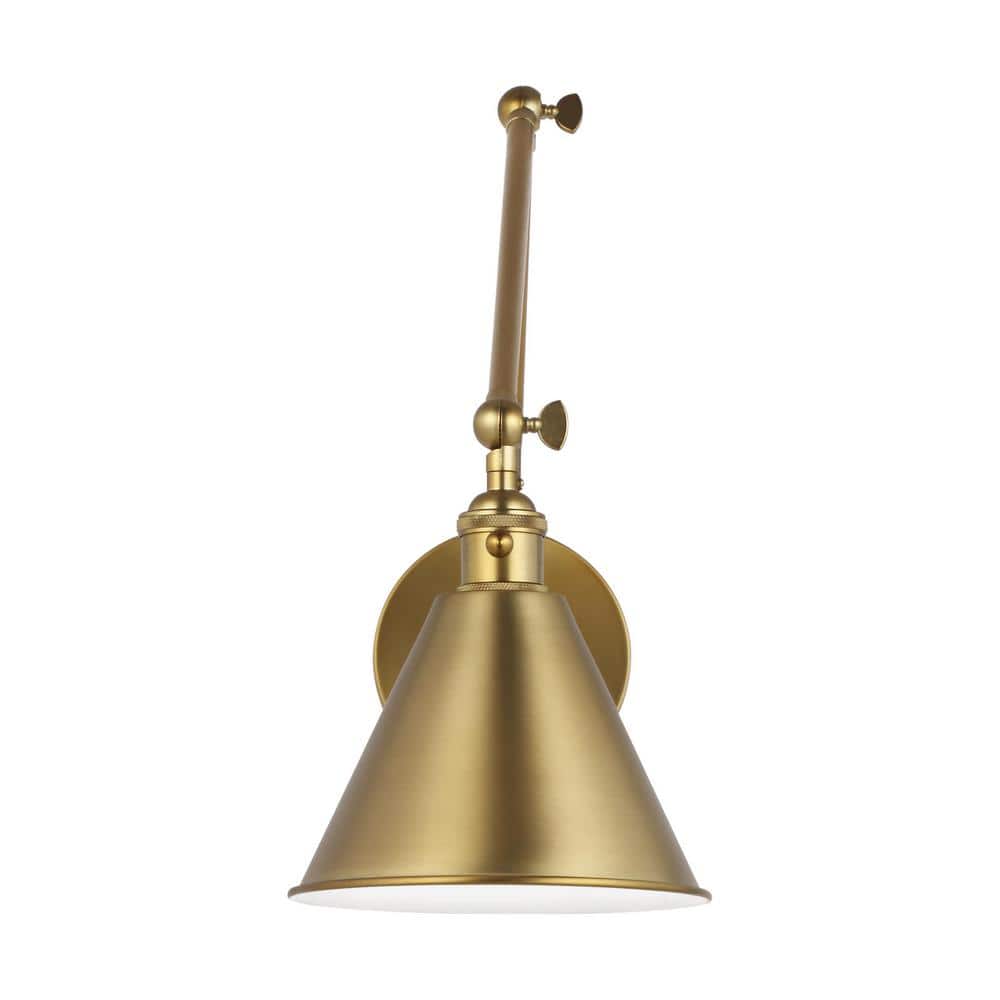 Salem Adjustable Brass and Black Swing Arm Wall Sconce