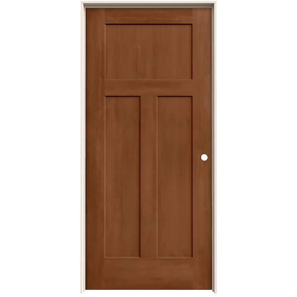 JELD-WEN 36 in. x 80 in. Craftsman Hazelnut Stain Left-Hand Molded Composite Single Prehung Interior Door