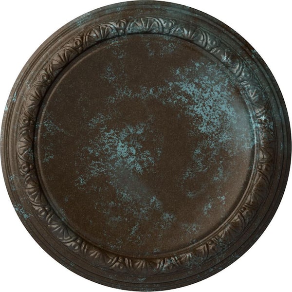 Ekena Millwork 1-3/4" x 19-1/2" x 19-1/2" Polyurethane Carlsbad Ceiling Medallion, Bronze Blue Patina